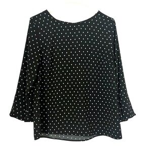2/$15 Old Navy - Navy Patterned Flutter Sleeve Blouse Size S